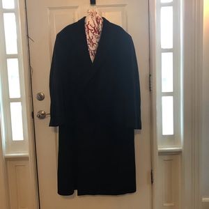 Men’s Blue XL Burberry Cashmere full length coat.